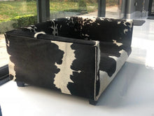 Load image into Gallery viewer, Luxury Genuine Cowhide Covered Dog Bed with Memory Foam