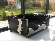 Load image into Gallery viewer, Luxury Genuine Cowhide Covered Dog Bed with Memory Foam