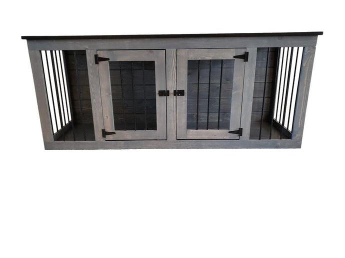 Luxury Double Dog Kennel, Hinged Divider