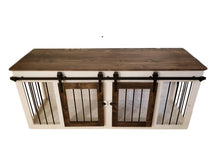 Load image into Gallery viewer, Solid Wood Double Dog Kennel With Barn Doors