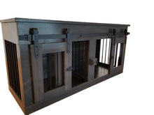 Load image into Gallery viewer, Solid Wood Double Dog Kennel With Barn Doors