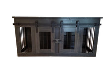 Load image into Gallery viewer, Solid Wood Double Dog Kennel With Barn Doors